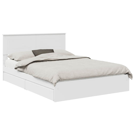 vidaXL Storage Bed with Headboard White 140 x 200 cm Engineered Wood