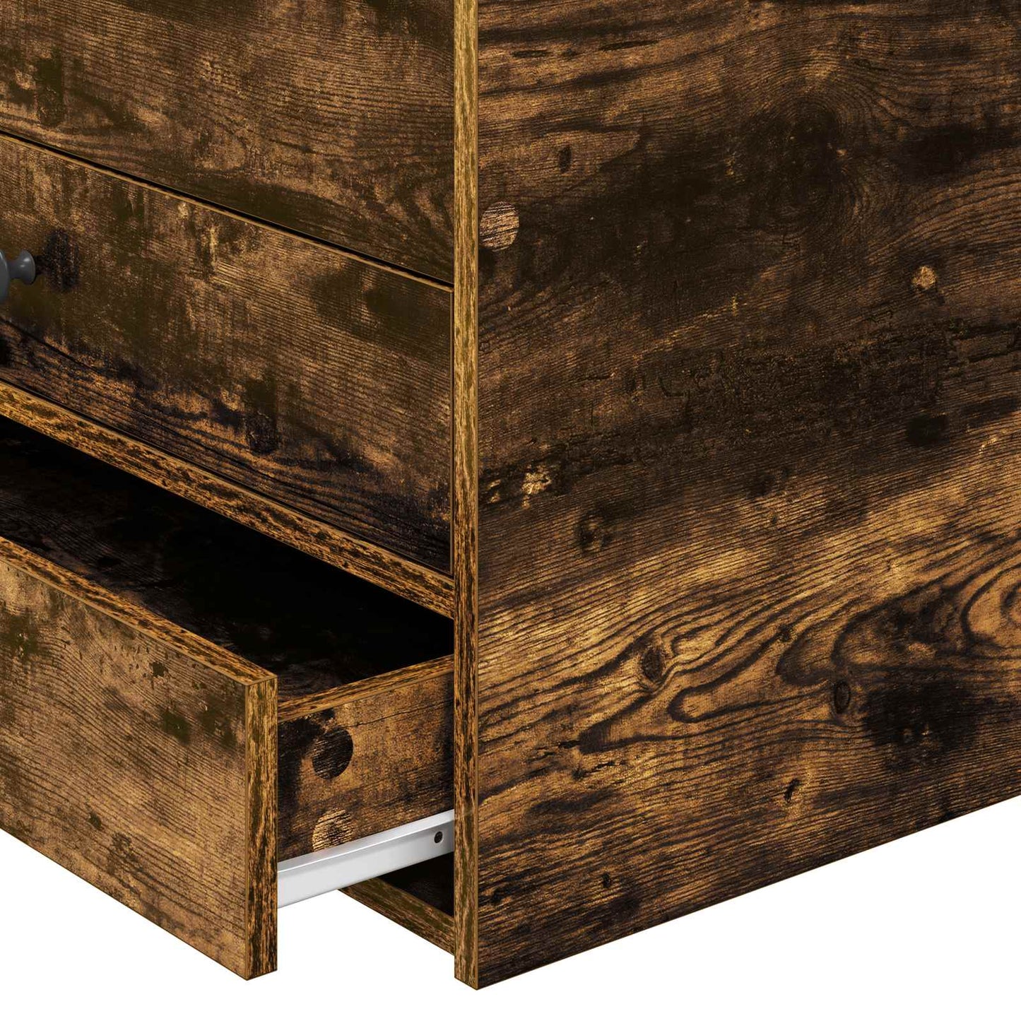 vidaXL Daybed Manual Smoked Oak and Black 100 x 200 cm Engineered Wood