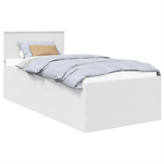 vidaXL Bed Frame with Headboard White 75 x 190 cm Engineered Wood