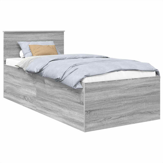 vidaXL Bed Frame Grey Sonoma 75 x 190 cm Engineered Wood