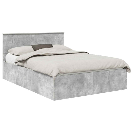 vidaXL Bed Frame Concrete Grey 150 x 200 cm Engineered Wood
