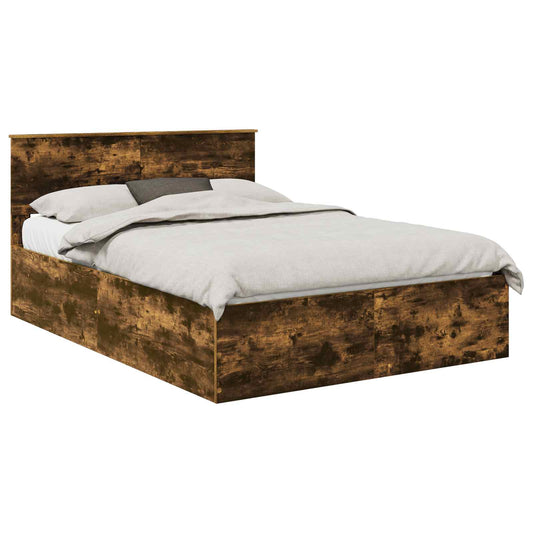 vidaXL Bed Frame Smoked Oak 150 x 200 cm Engineered Wood
