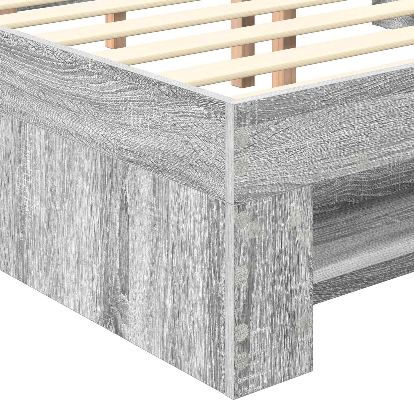 vidaXL Bed Frame Grey Sonoma 140 x 200 cm Engineered Wood