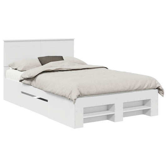 vidaXL Bed Frame with Headboard White 137 x 203 cm Engineered Wood