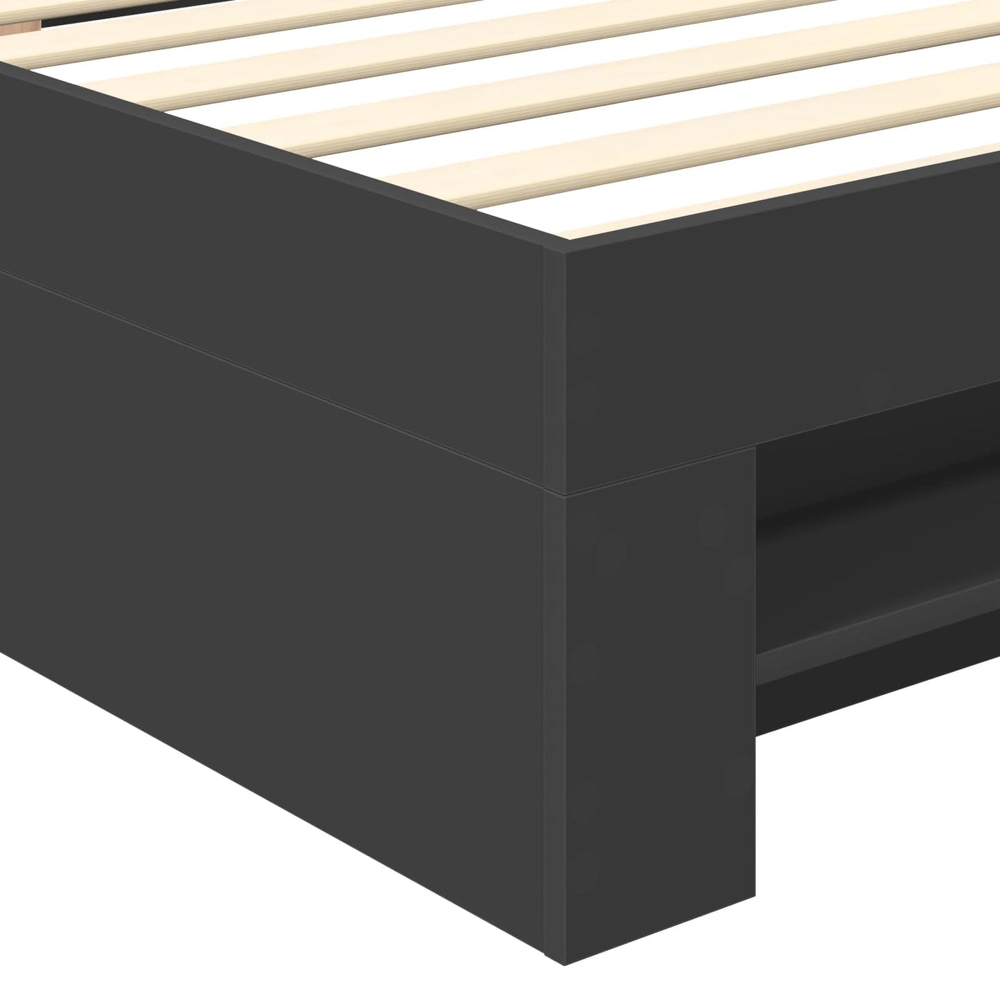 vidaXL Bed Frame with Headboard Black 80 x 200 cm Engineered Wood