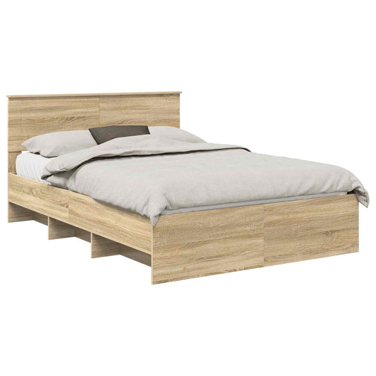 vidaXL Bed Frame Sonoma Oak 160 x 200 cm Engineered Wood