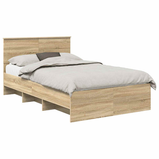 vidaXL Bed Frame Sonoma Oak 137 x 203 cm Engineered Wood