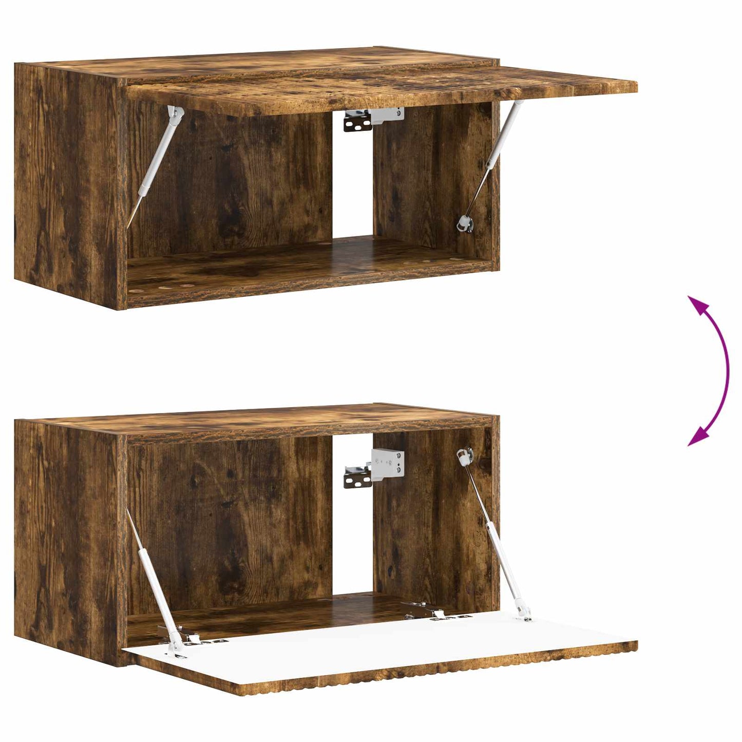 vidaXL TV Wall Cabinet Set 4 pcs Smoked Oak Engineered Wood