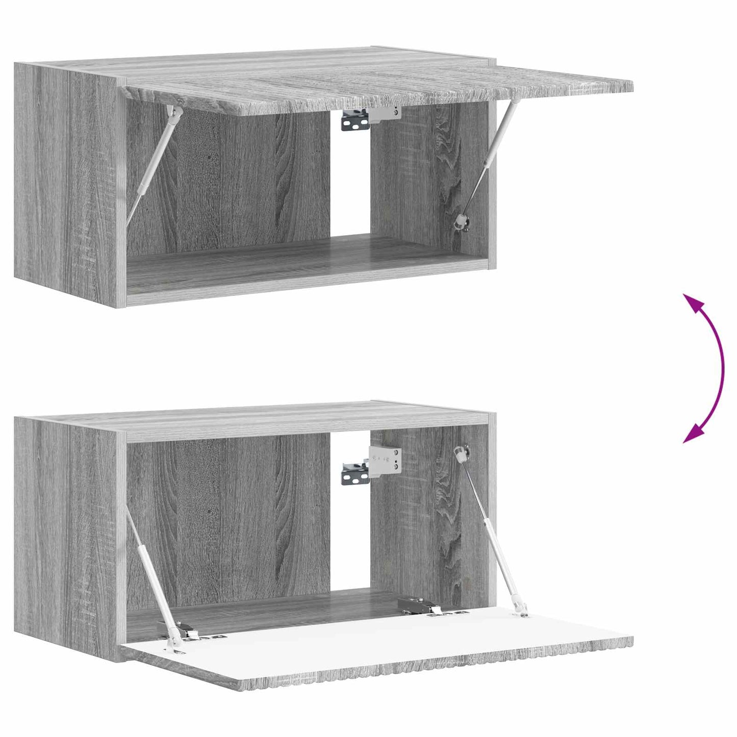 vidaXL TV Wall Cabinet Set 4 pcs Grey Sonoma Engineered Wood