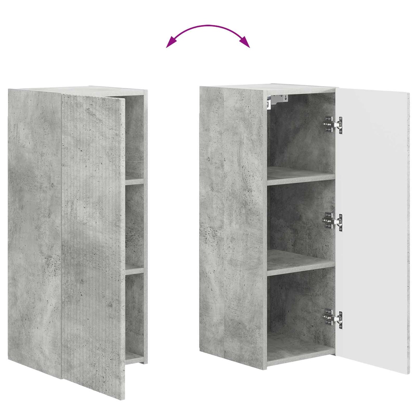vidaXL TV Wall Cabinet Set 4 pcs Concrete Grey Engineered Wood