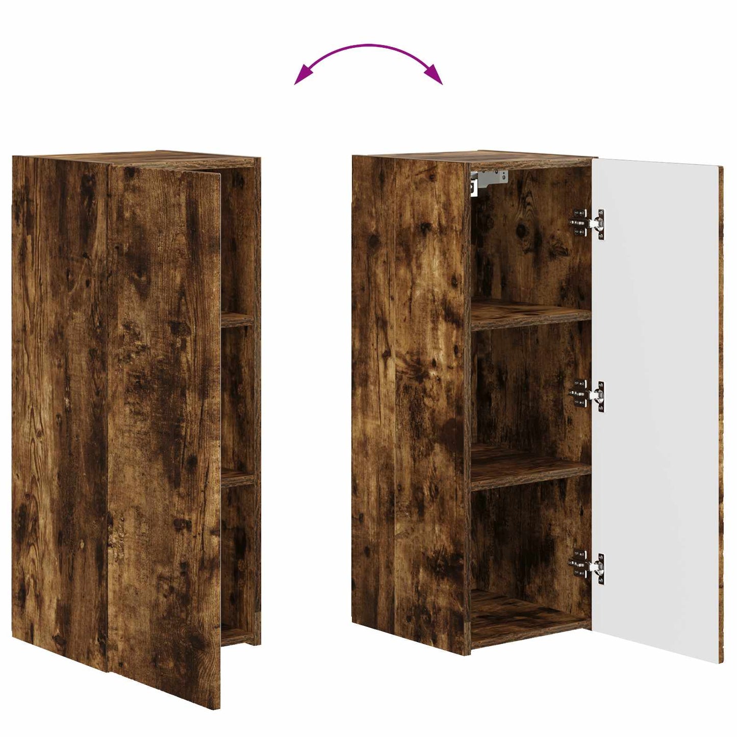 vidaXL TV Wall Cabinet Set 4 pcs Smoked Oak Engineered Wood
