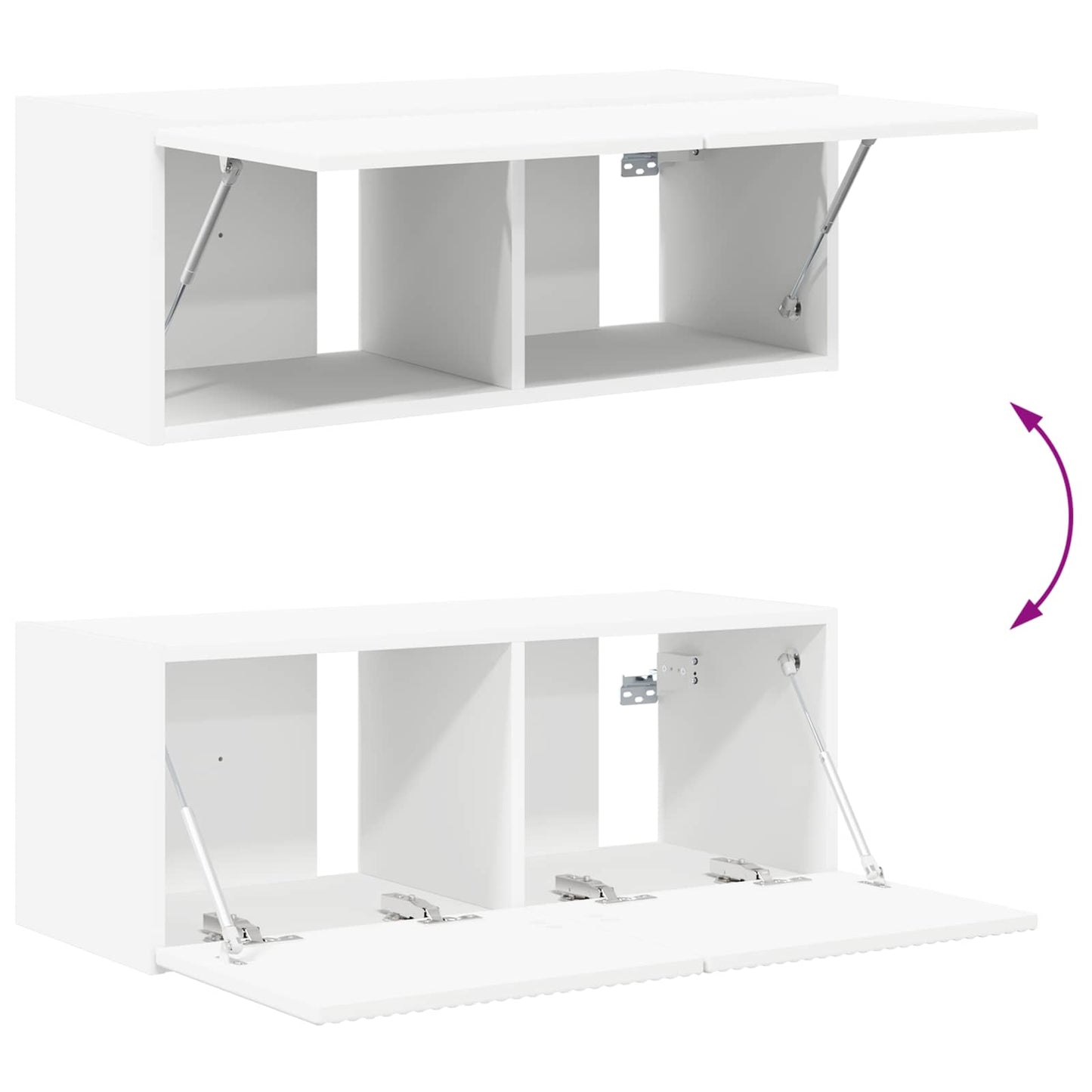 vidaXL TV Wall Cabinet Set 4 pcs White Engineered Wood