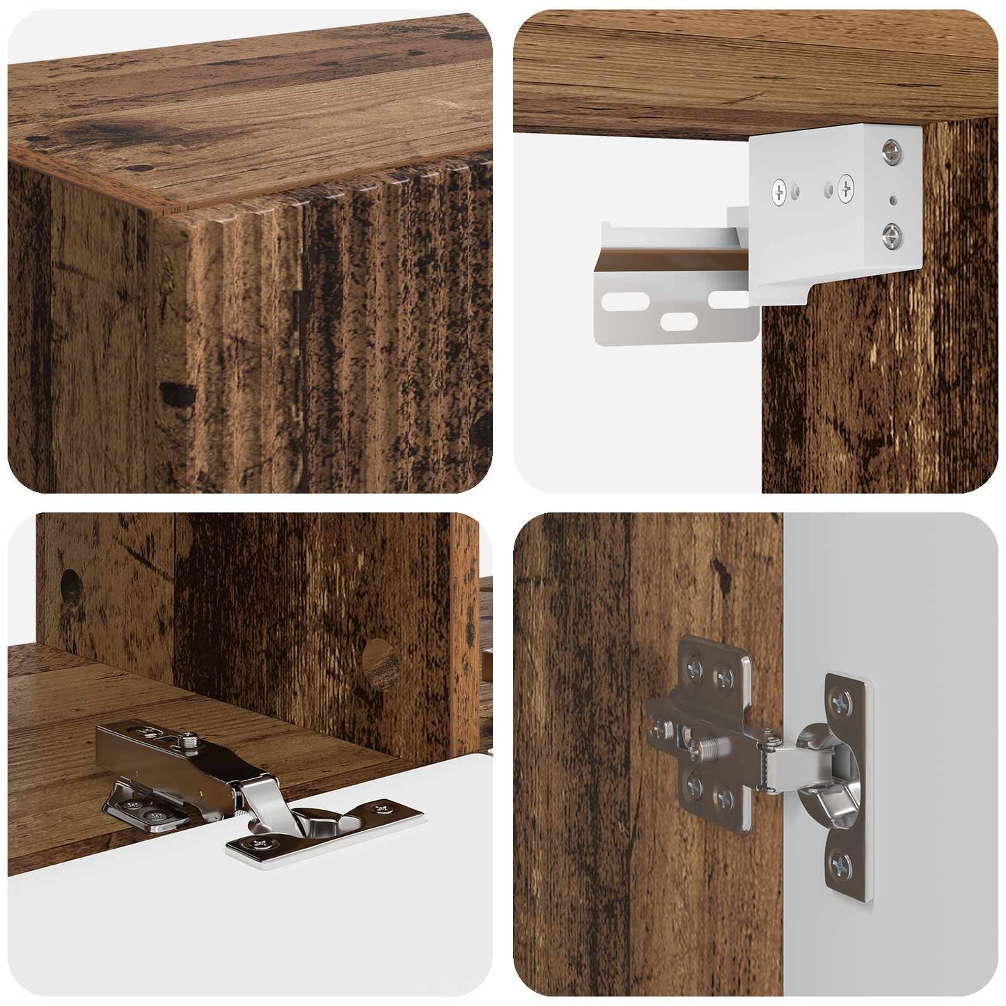 vidaXL TV Wall Cabinet Set Wall-mounted 6 pcs Old Wood