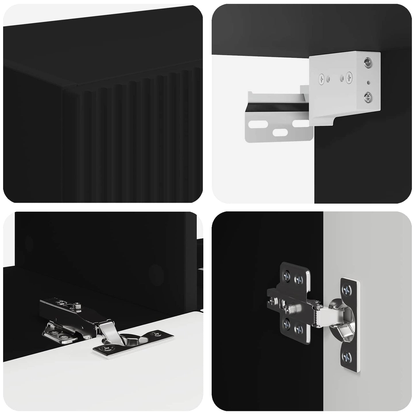 vidaXL TV Wall Cabinet Set 6 pcs Black