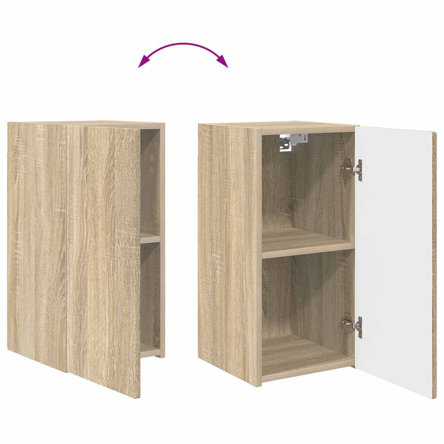 vidaXL TV Cabinet Set Wall-mounted 2 pcs Sonoma Oak Engineered Wood