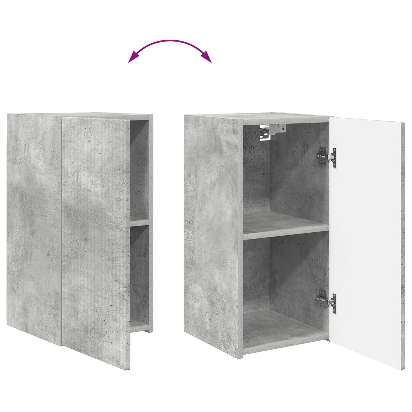 vidaXL TV Cabinet Set Wall-mounted 2 pcs Concrete Grey Engineered Wood