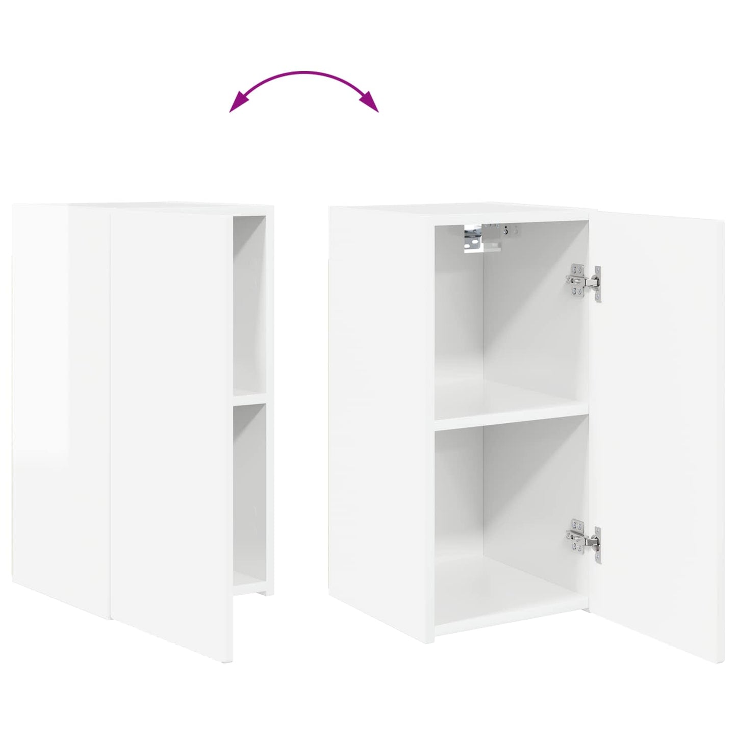 vidaXL TV Cabinet Set 2 pcs High Gloss White Engineered Wood
