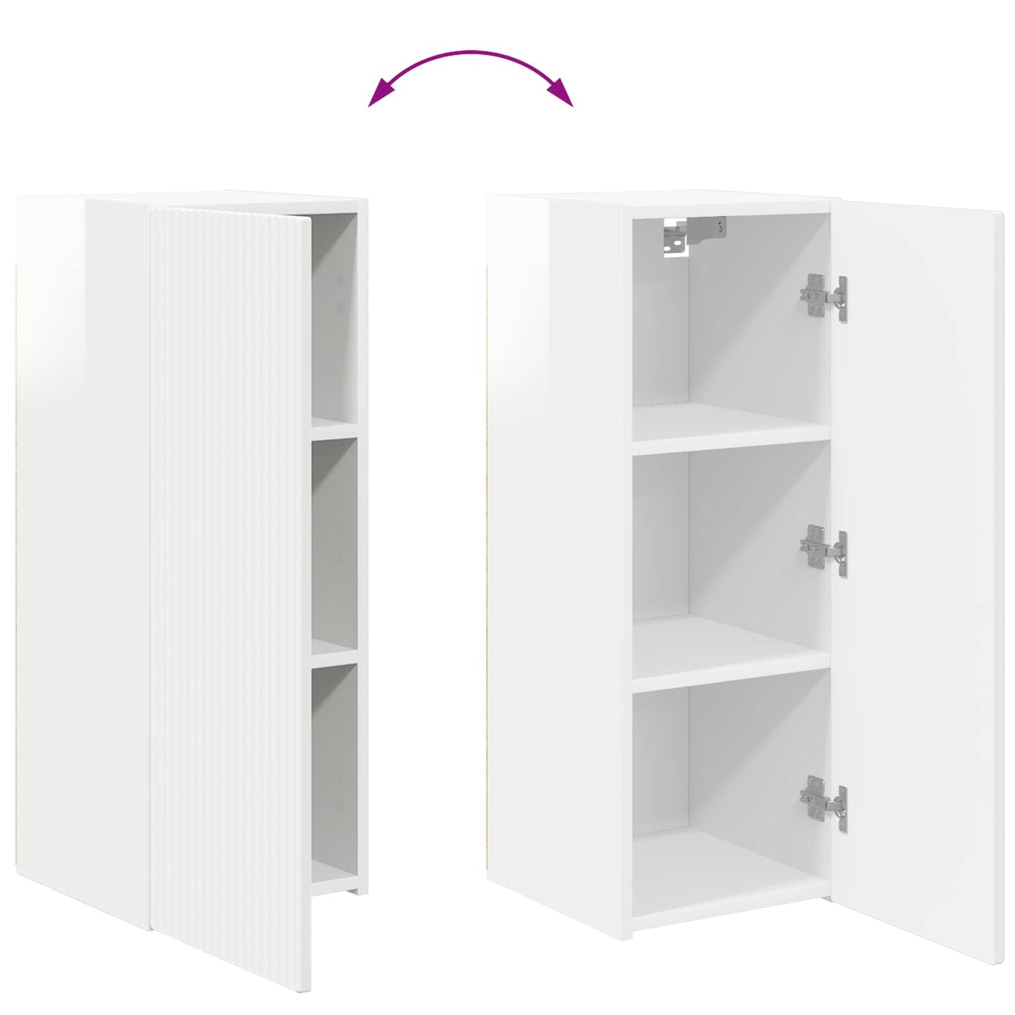 vidaXL TV Cabinet Set 2 pcs High Gloss White Engineered Wood