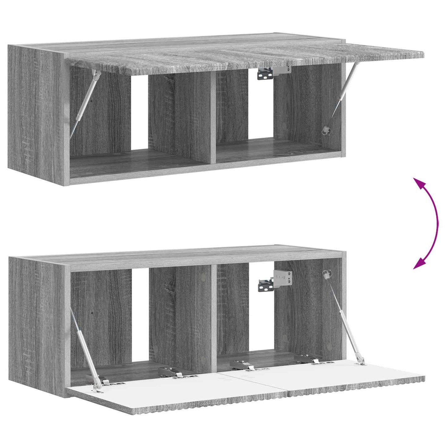 vidaXL TV Cabinet Set Wall-mounted 3 pcs Grey Sonoma Engineered Wood