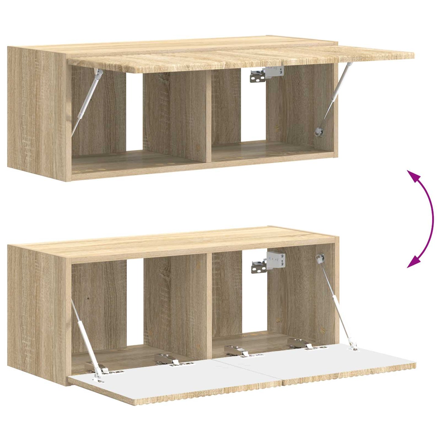 vidaXL TV Cabinet Set Wall-mounted 4 pcs Sonoma Oak Engineered Wood
