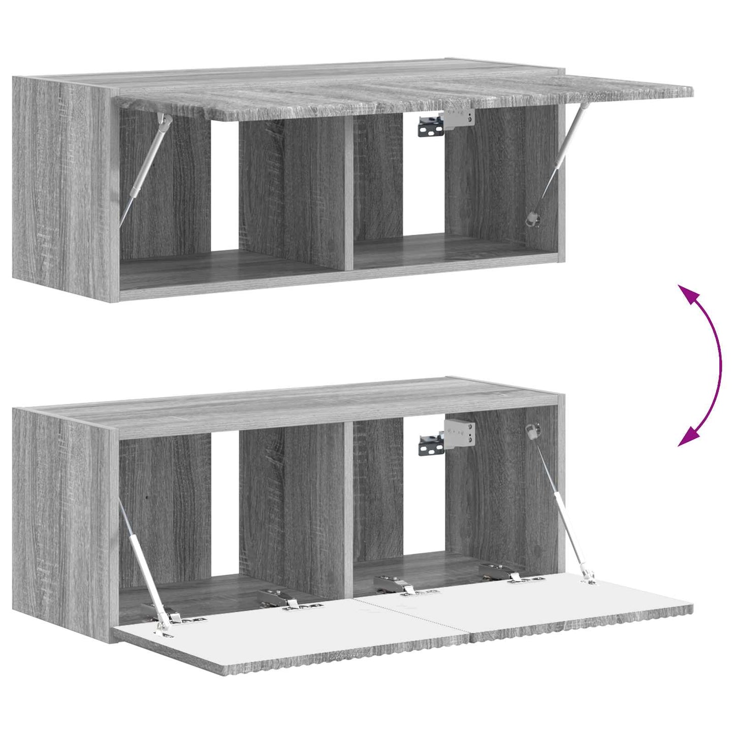 vidaXL TV Cabinet Set Wall-mounted 4 pcs Grey Sonoma Engineered Wood