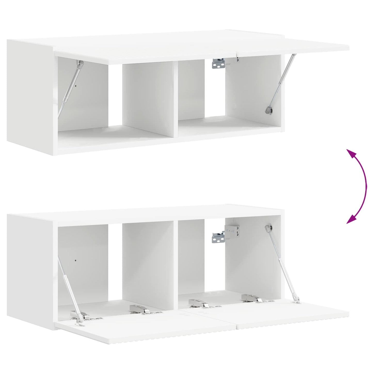 vidaXL TV Cabinet Set Wall-mounted 3 pcs White Engineered Wood