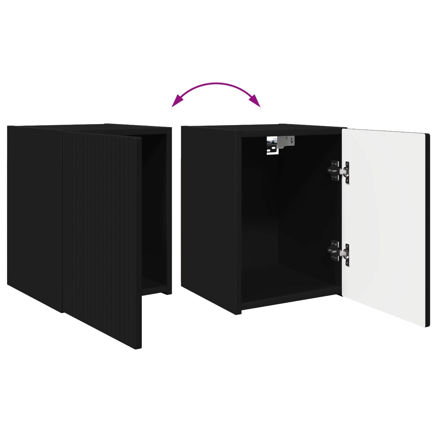 vidaXL TV Cabinet Set 4 pcs Black Engineered Wood