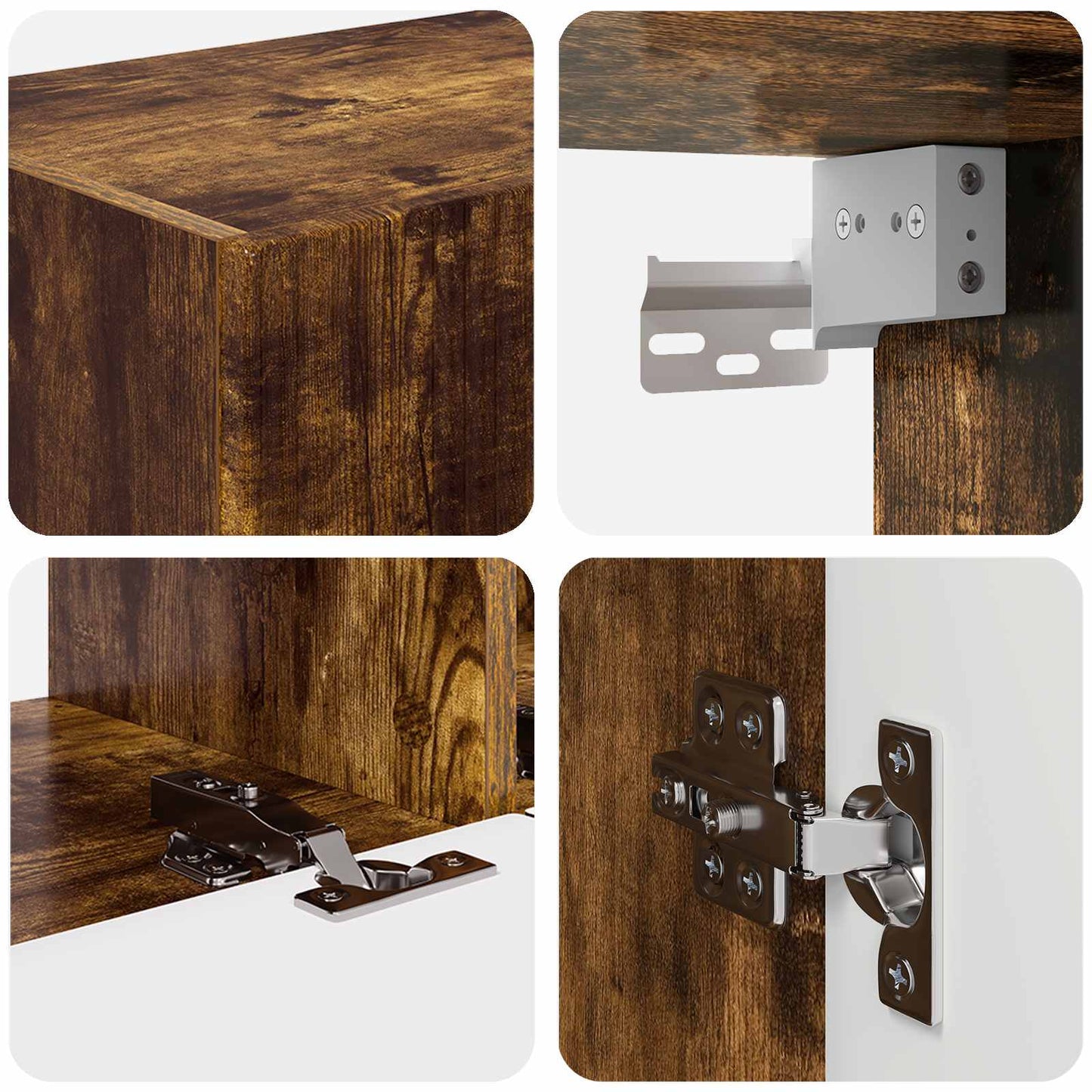 vidaXL TV Cabinet Set Wall-mounted 4 pcs Smoked Oak Engineered Wood