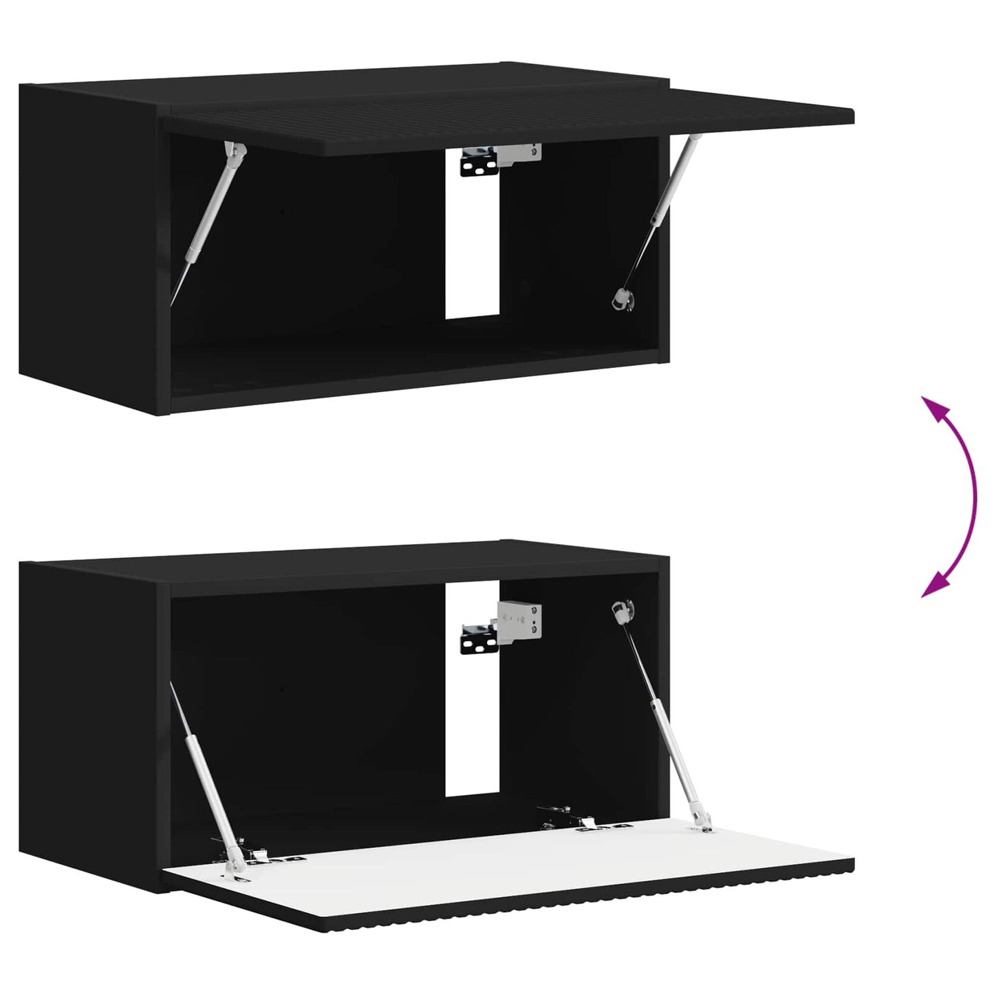 vidaXL TV Cabinet Set 4 pcs Black Engineered Wood