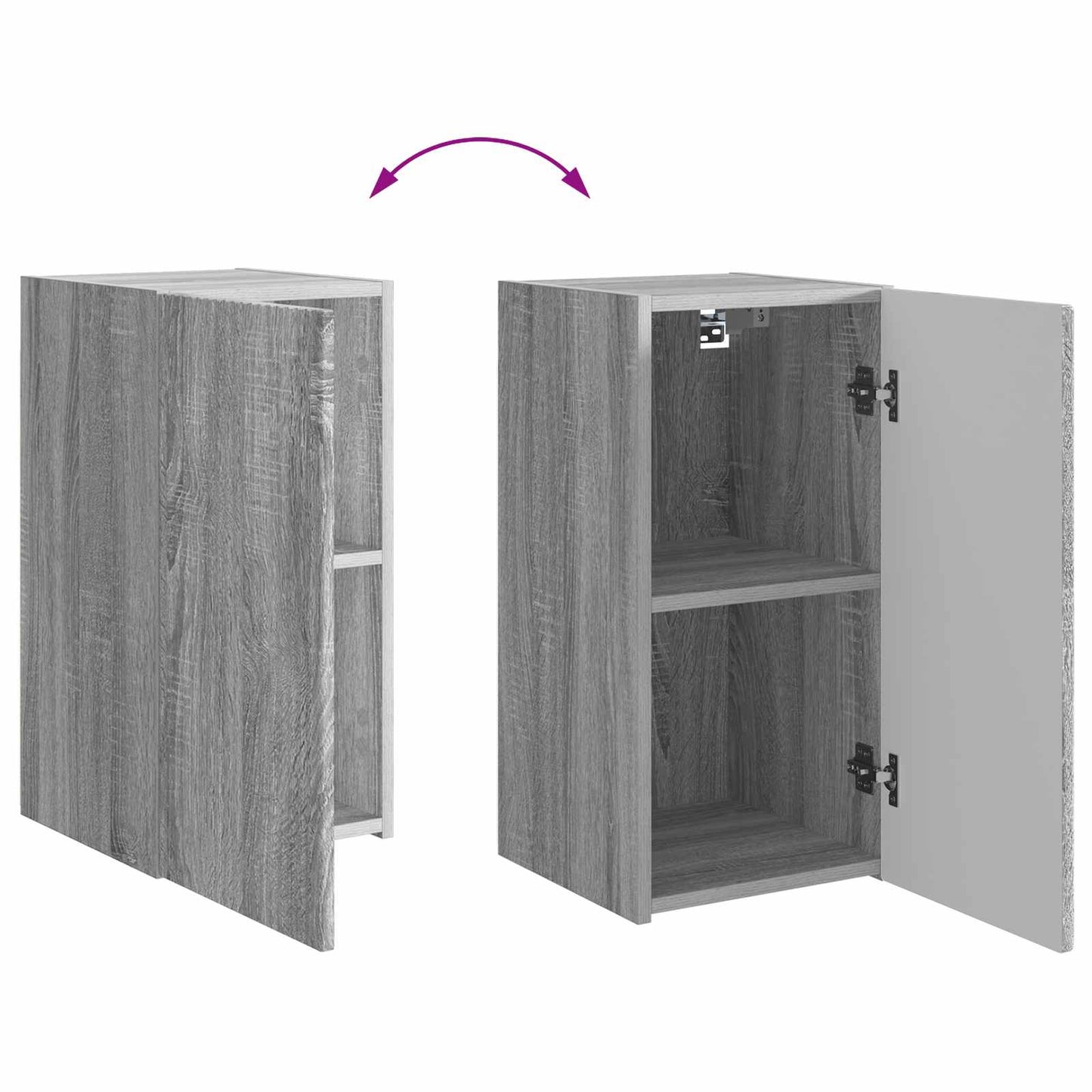 vidaXL TV Cabinet Set Wall-mounted 6 pcs Grey Sonoma Engineered Wood
