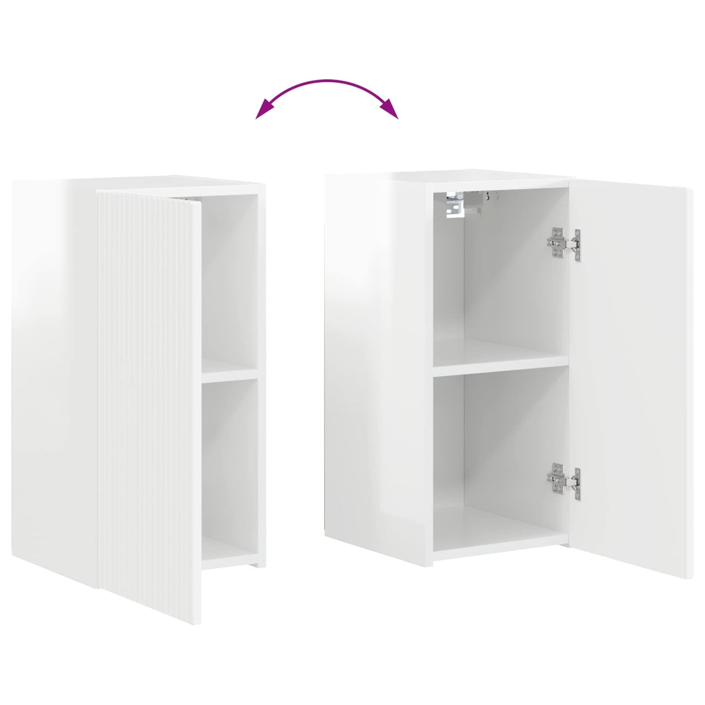 vidaXL TV Cabinet Set 6 pcs High Gloss White Engineered Wood
