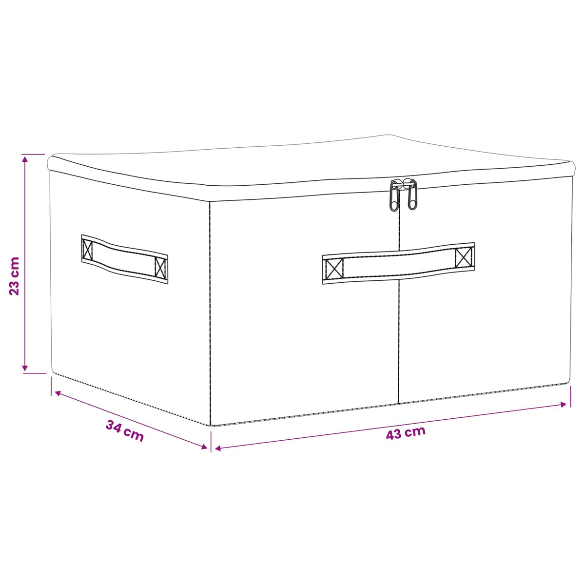 vidaXL Storage Box Non-woven fabric 43 x 34 x 23 cm 33.6 L Anthracite