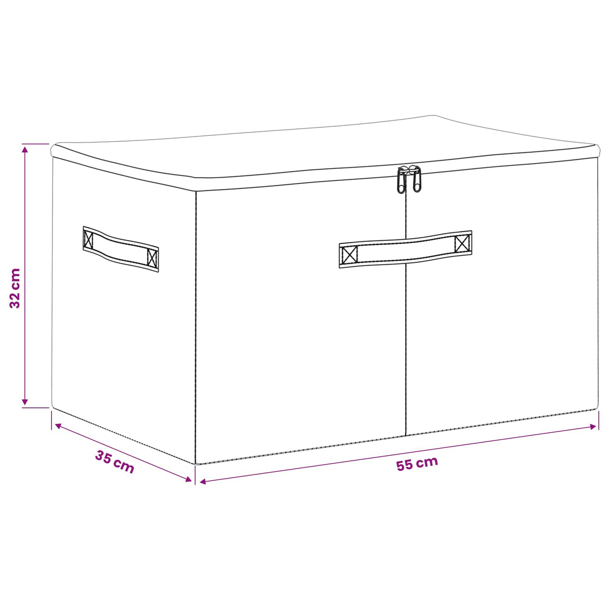 vidaXL Storage Box Non-woven fabric 55 x 35 x 32 cm 61.6 L Anthracite