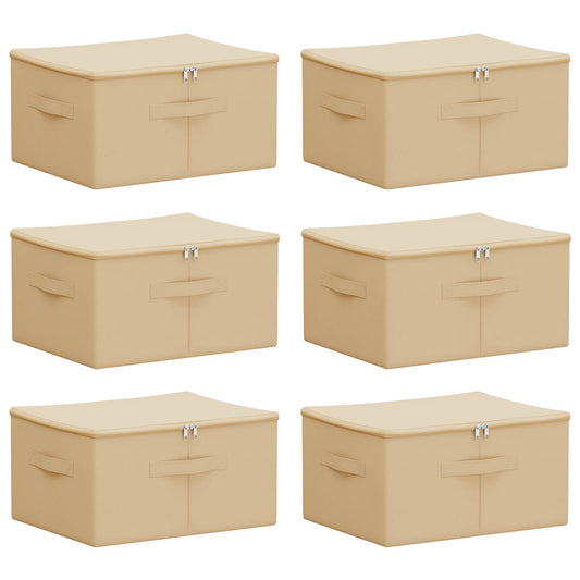 vidaXL Storage Box 6 pcs Cream 43 x 34 x 23 cm Non-woven fabric