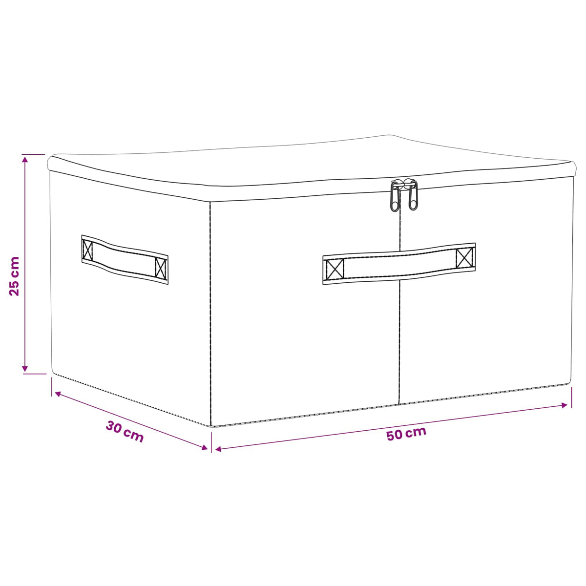 vidaXL Storage Box 6 pcs Non-woven fabric 50 x 30 x 25 cm 37.5 L Cream