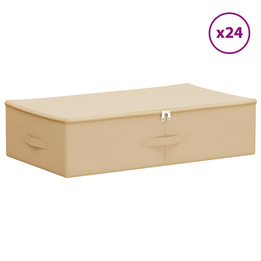 vidaXL Storage Box 24 pcs Cream 70 x 40 x 18 cm Non-woven fabric
