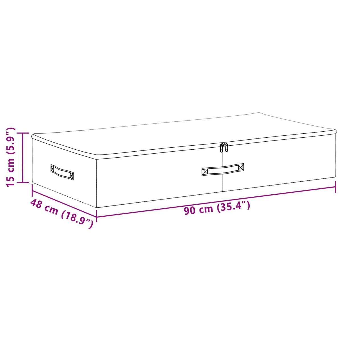 vidaXL Storage Box 6 pcs Non-woven fabric 90 x 48 x 15 cm 64.8 L Cream