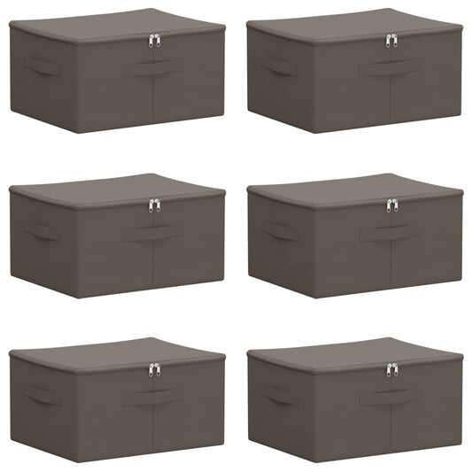 vidaXL Storage Box 6 pcs Grey 43 x 34 x 23 cm Non-woven fabric