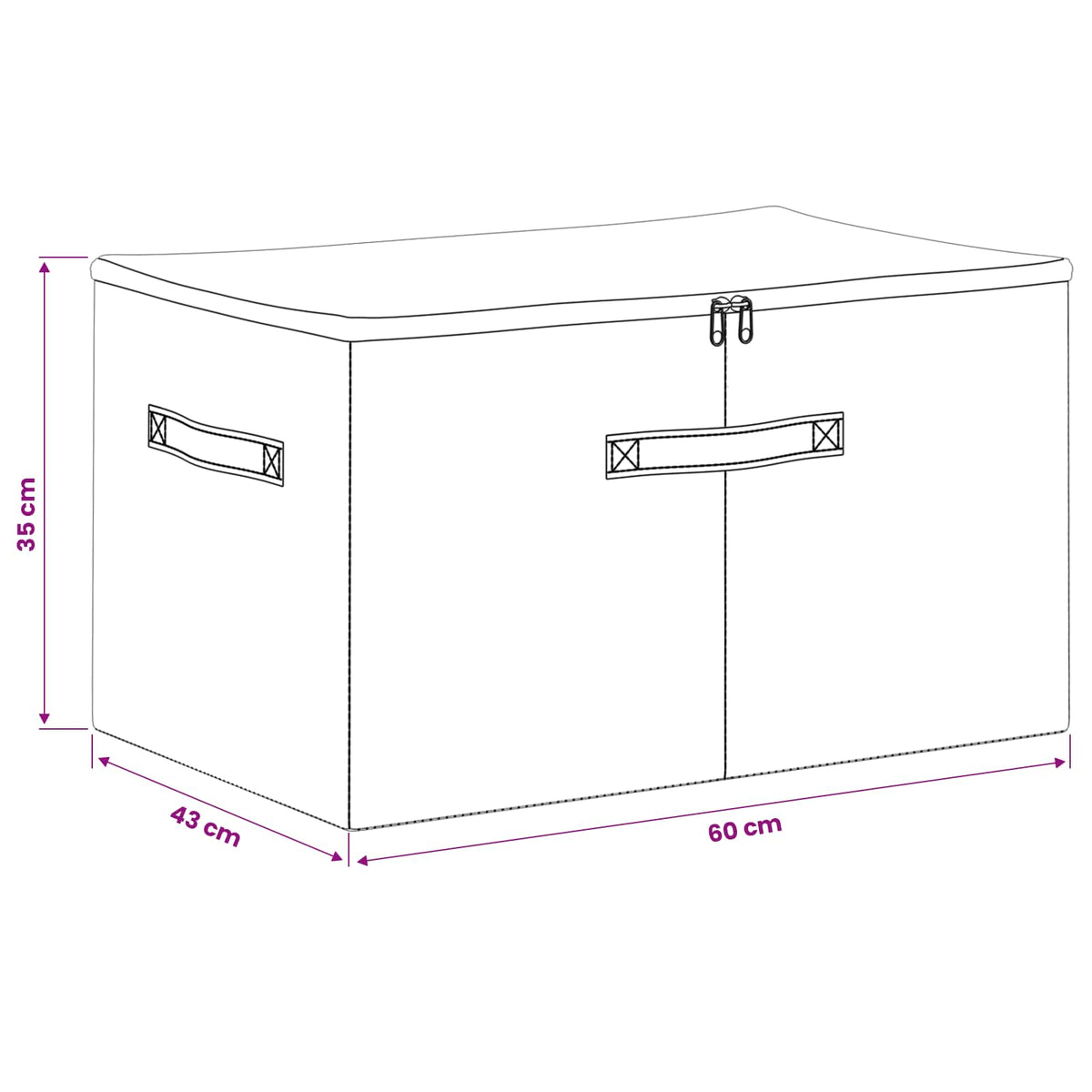 vidaXL Storage Box 6 pcs Non-woven fabric 60 x 43 x 35 cm 90.3 L Grey