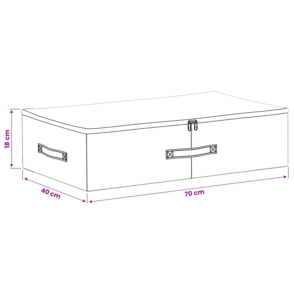 vidaXL Storage Box 6 pcs Non-woven fabric 70 x 40 x 18 cm 50.4 L Grey