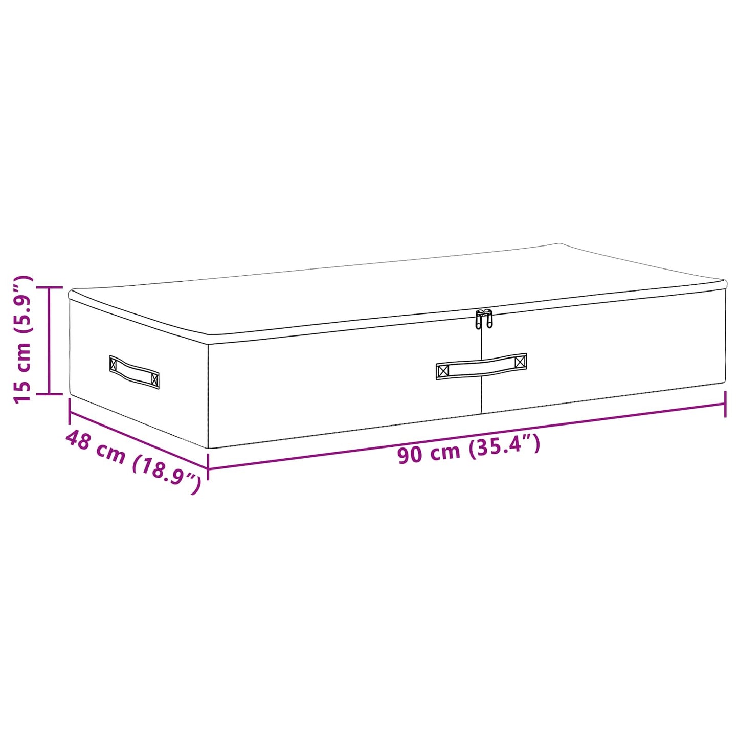 vidaXL Storage Box 6 pcs Grey 90 x 48 x 15 cm Non-woven fabric