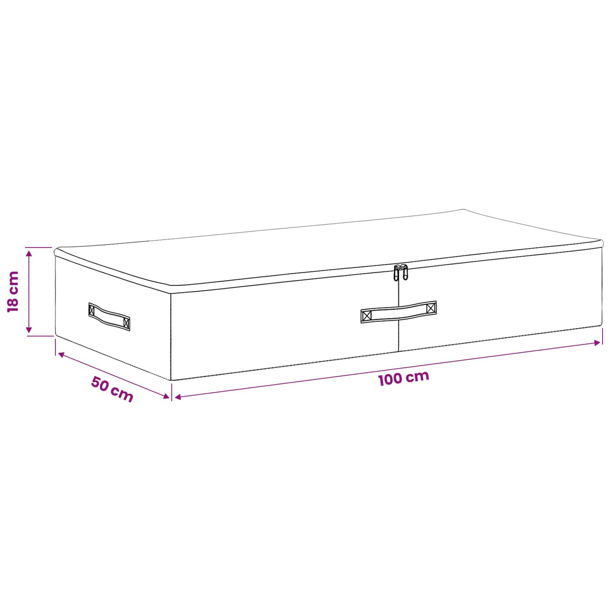 vidaXL Storage Box Non-woven fabric 100 x 50 x 18 cm 90 L Grey