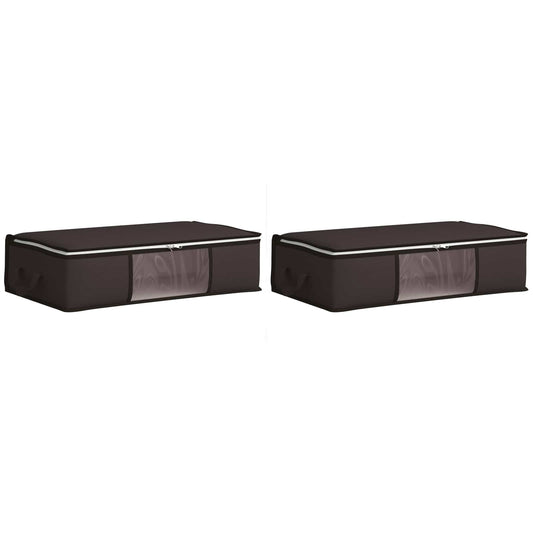 vidaXL Storage Box with Transparent Side Window 2 pcs Anthracite