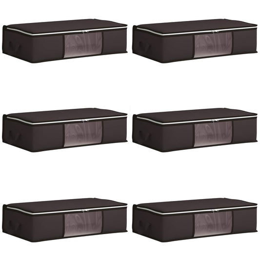 vidaXL Storage Box with Transparent Side Window 6 pcs Anthracite