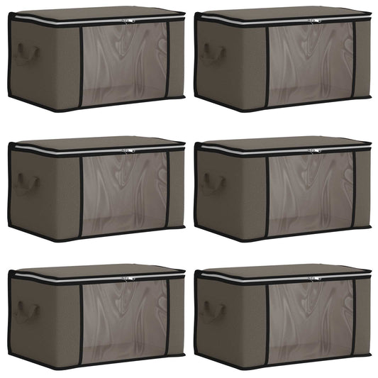 vidaXL Storage Box with Transparent Side Window 6 pcs Grey