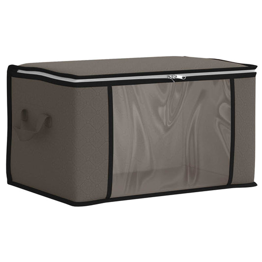 vidaXL Storage Box with Transparent Side Window Grey 60 x 43 x 35 cm