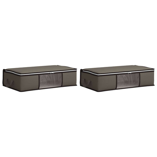 vidaXL Storage Box with Transparent Side Window 2 pcs Grey