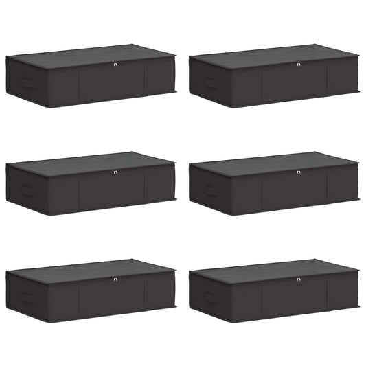 vidaXL Storage Box with Transparent Top Window 6 pcs Anthracite