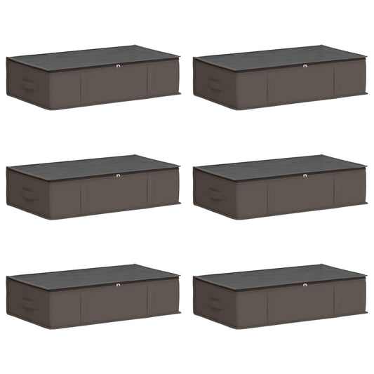 vidaXL Storage Box with Transparent Top Window 6 pcs Grey