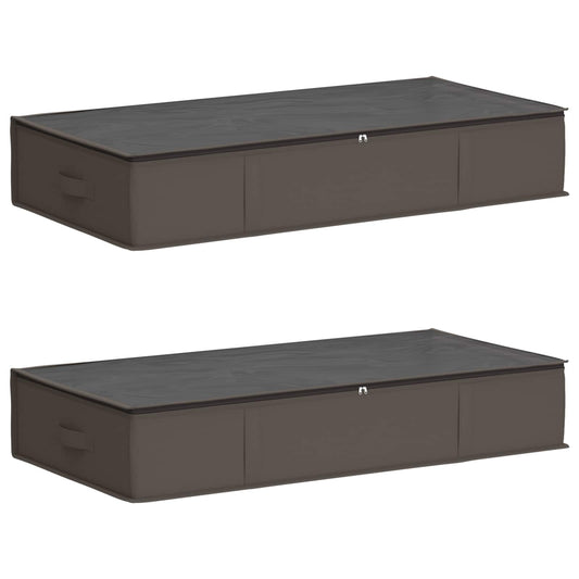 vidaXL Storage Box with Transparent Top Window 2 pcs Grey